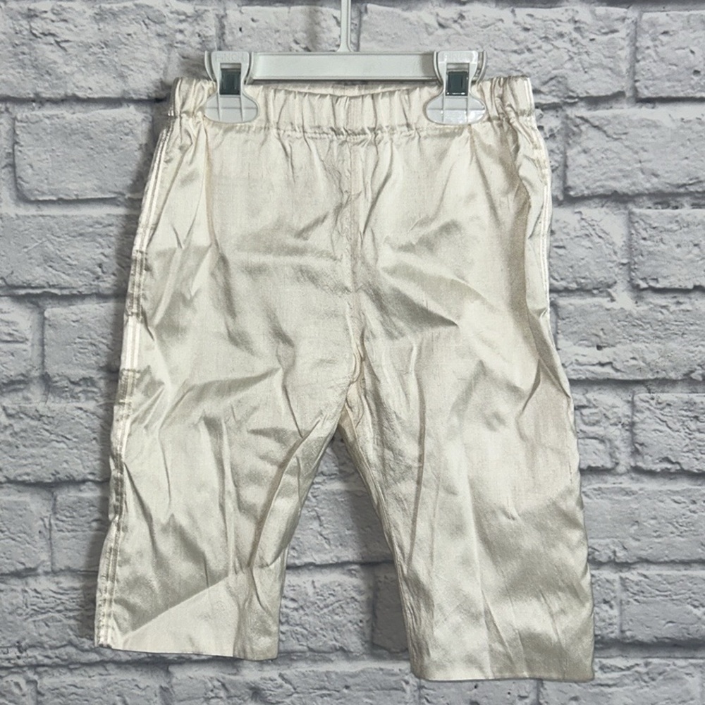 Amacello Cream 100% Silk Baptism Christening Pants size 12-18 months